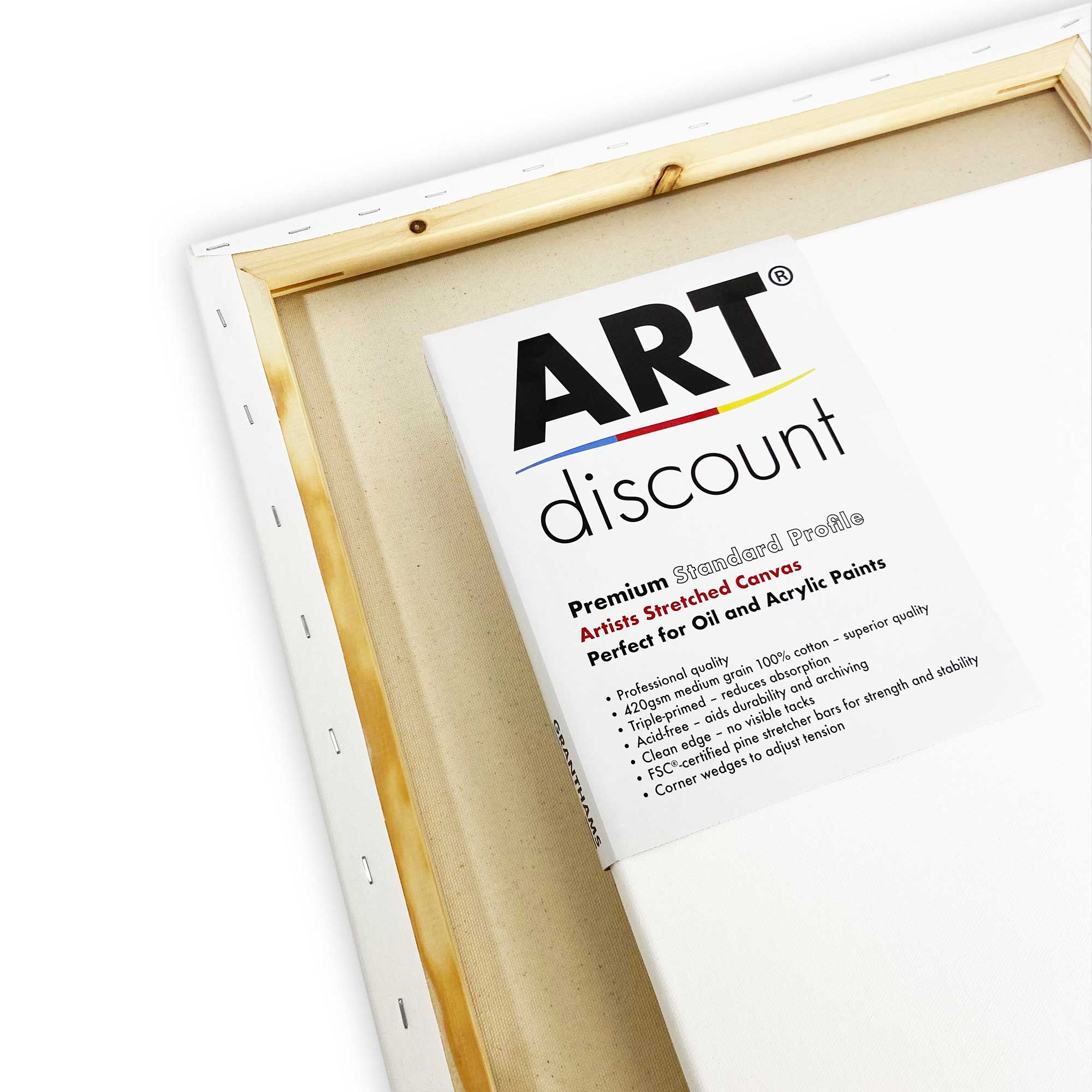NEW ARTdiscount Premium STANDARD PROFILE Stretched Canvases 420gsm