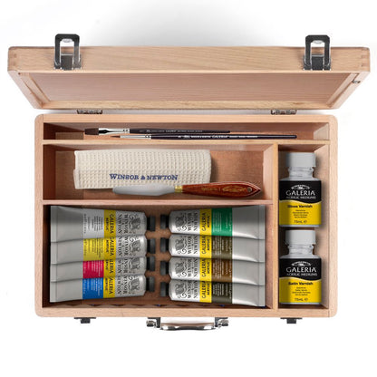Winsor & Newton : Galeria : Acrylic Paint : 60ml : Wooden Box : Set of 8