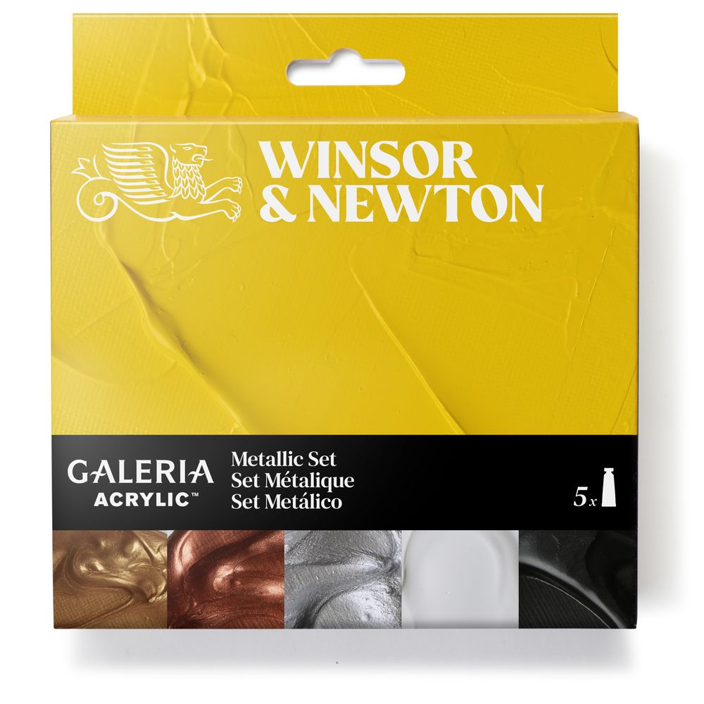 Winsor & Newton : Galeria : Acrylic Paint : 60ml : Metallic : Set of 5