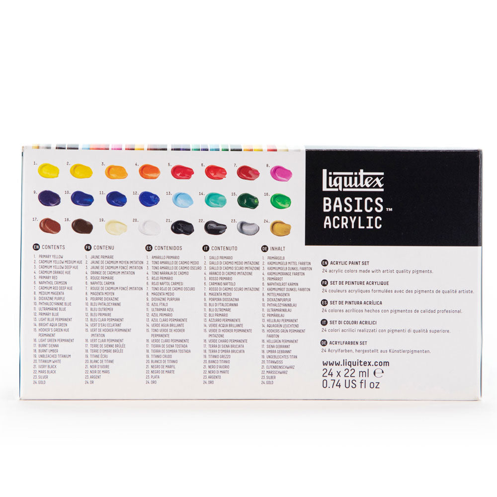 Liquitex : Basics : Acrylic Paint : 22ml : Set of 24
