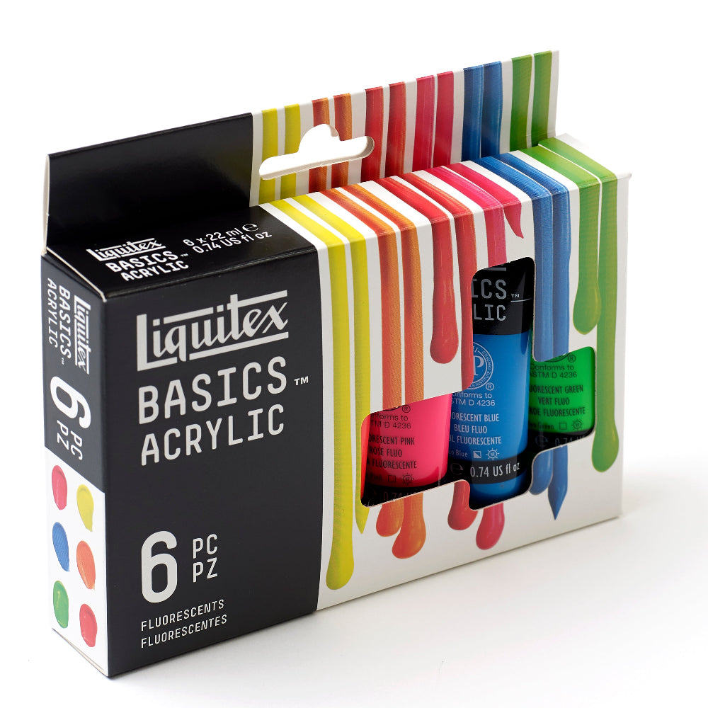 Liquitex : Basics : Acrylic Paint : 22ml : Fluorescent : Set of 6
