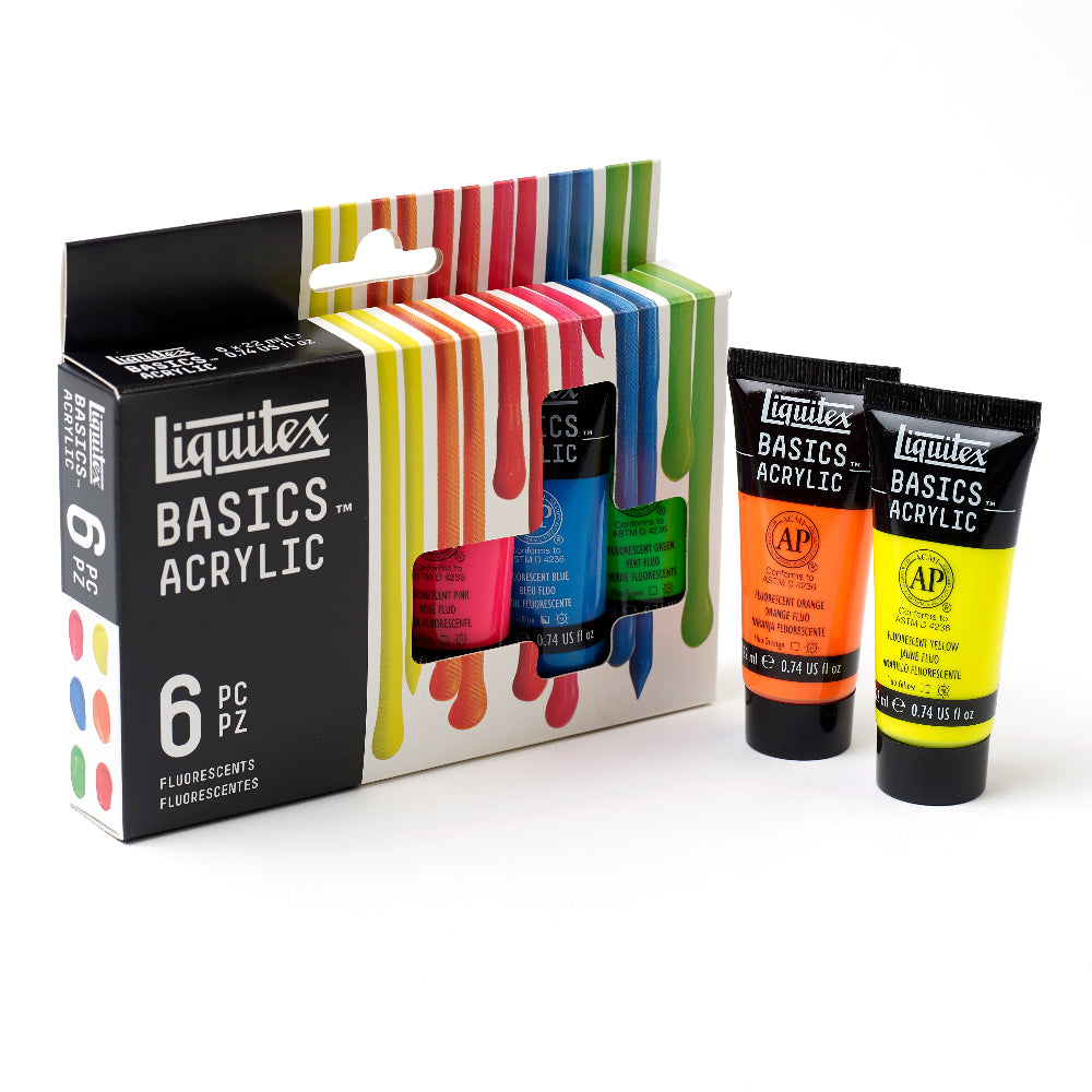 Liquitex : Basics : Acrylic Paint : 22ml : Fluorescent : Set of 6