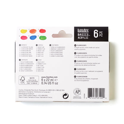Liquitex : Basics : Acrylic Paint : 22ml : Fluorescent : Set of 6
