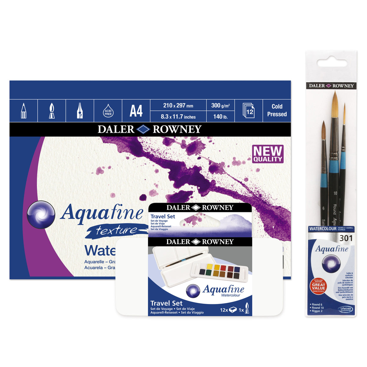 Daler-Rowney Aquafine Watercolour Bundle - Full Set