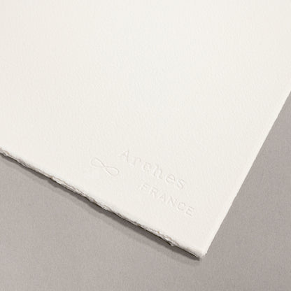 Arches Aquarelle Watercolour paper closeup example of the grain and texture of a sheet.