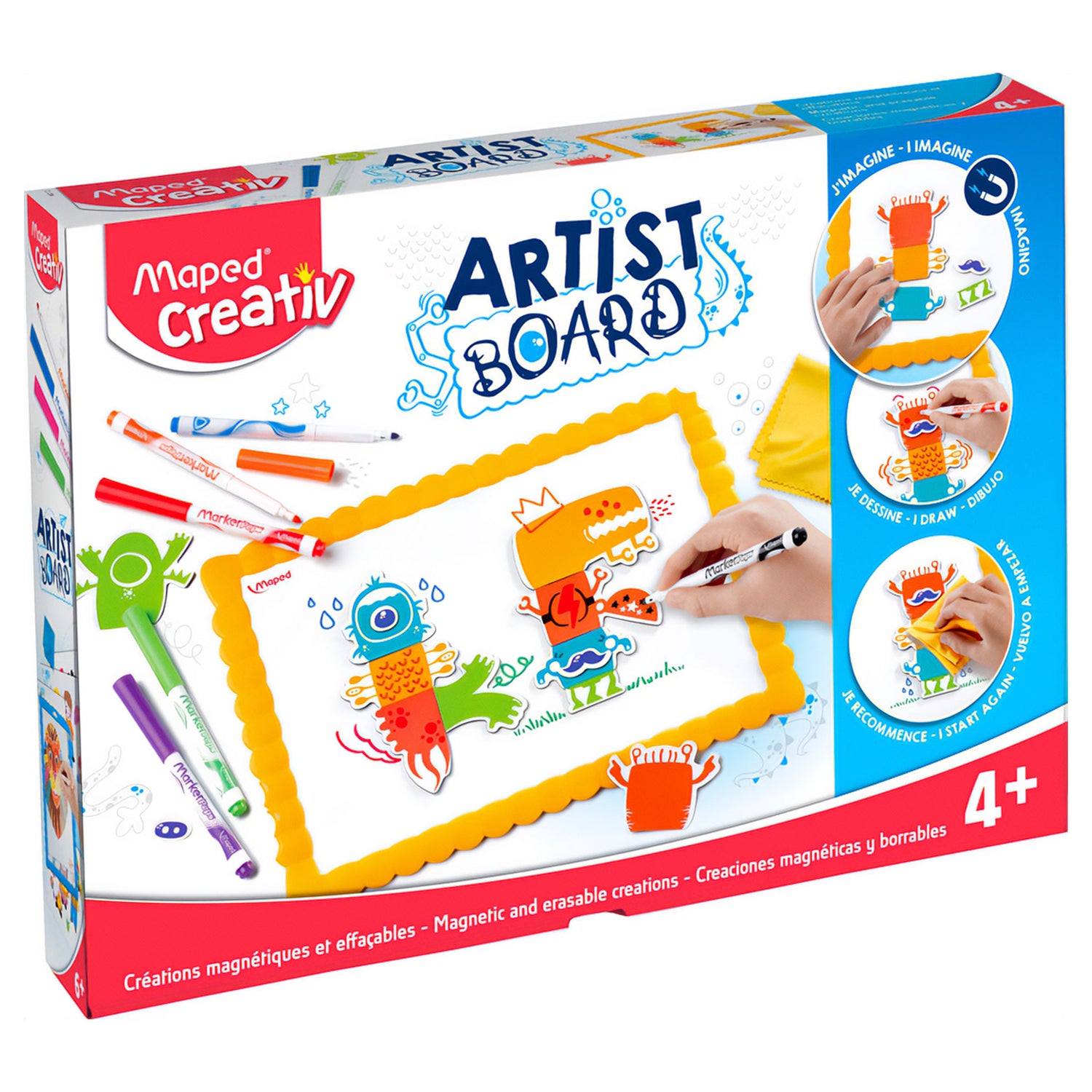 Maped Creativ Artist Board - Magnetic Dry Erase Board - Monster Theme