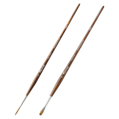 Sennelier Raphael Brushes Closeup, Sizes 2 and 4
