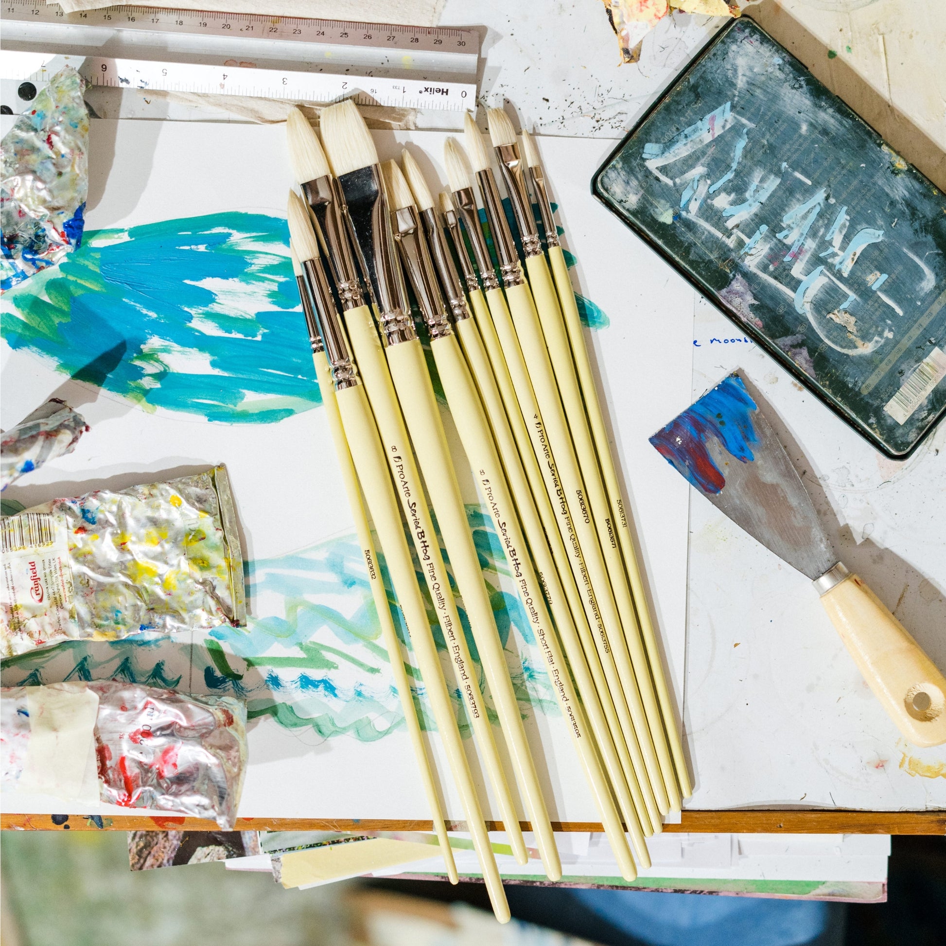 Pro Arte Series B Hog Brushes In Use