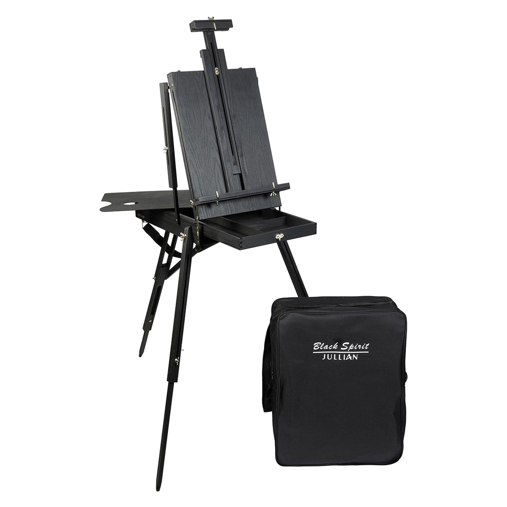 Jullian Black Spirit French Easel with stylish carrying bag for artists