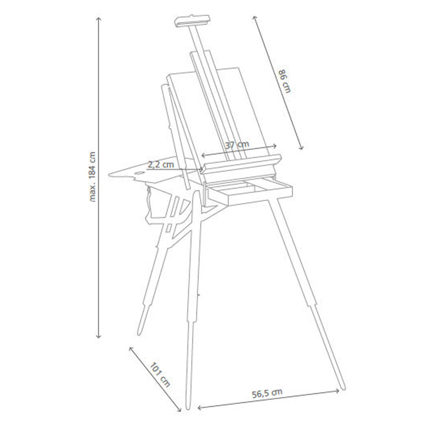 Fashionable Jullian Black Spirit French Easel with convenient carrying bag
