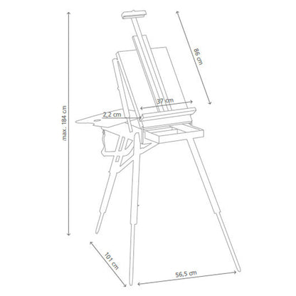 Fashionable Jullian Black Spirit French Easel with convenient carrying bag