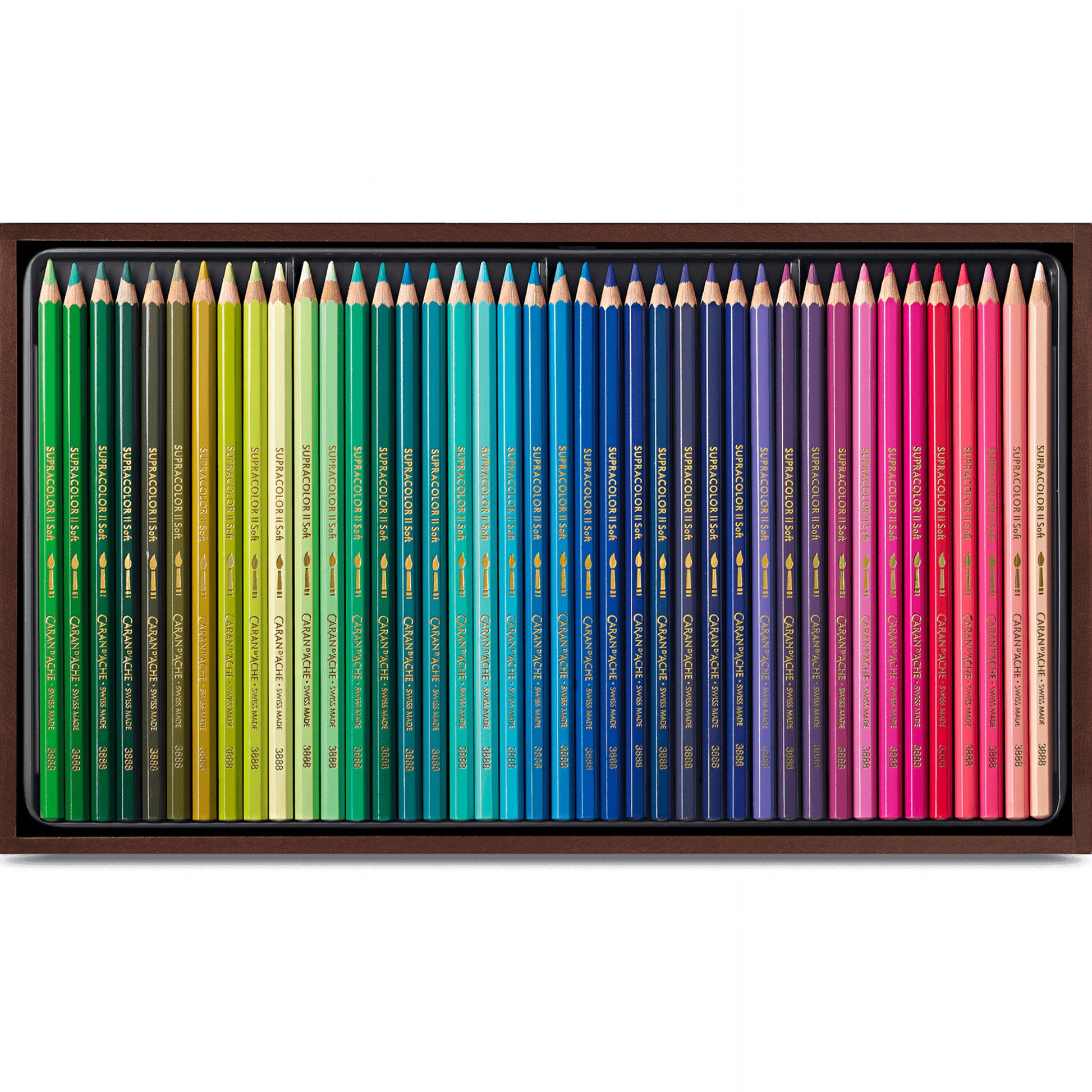Caran d'Ache 80 Supracolor Pencils Wood Box Tray 2