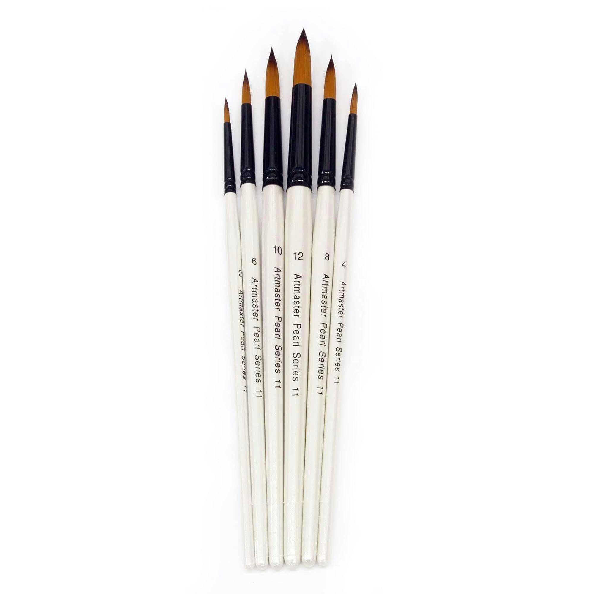 Artmaster Pearl Watercolour Paint Brush Wallet Set of 6