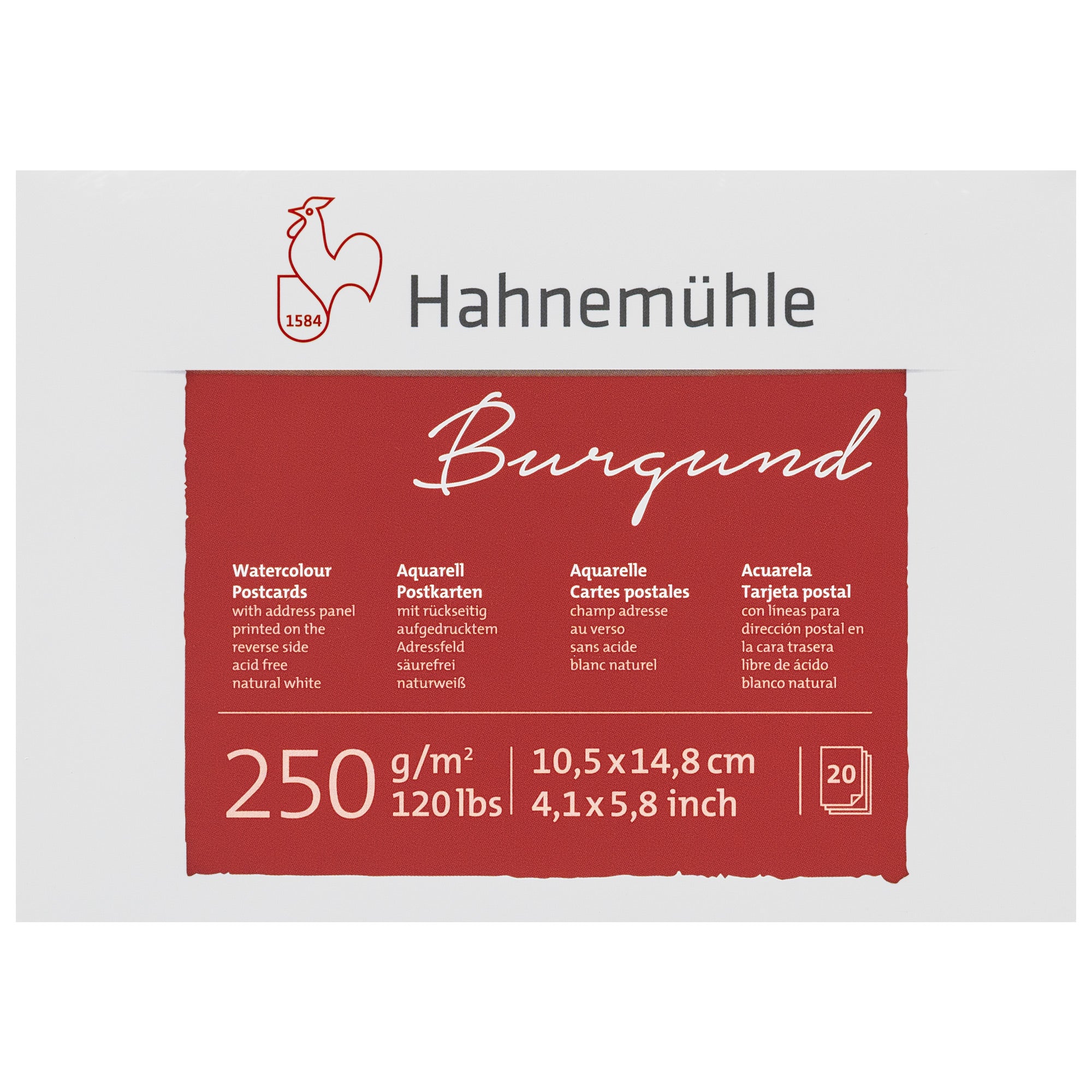 Hahnemühle Watercolour Postcard Pad - 250gsm (120lbs) - 20 Sheets