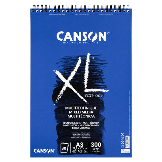 Canson XL Mixed Media Textured Spiral Pad - 300gsm