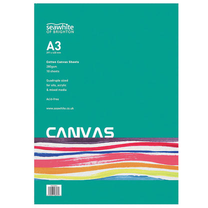 Seawhite Cotton Canvas Sheets Pad - 280gsm - 10 Sheets - A3
