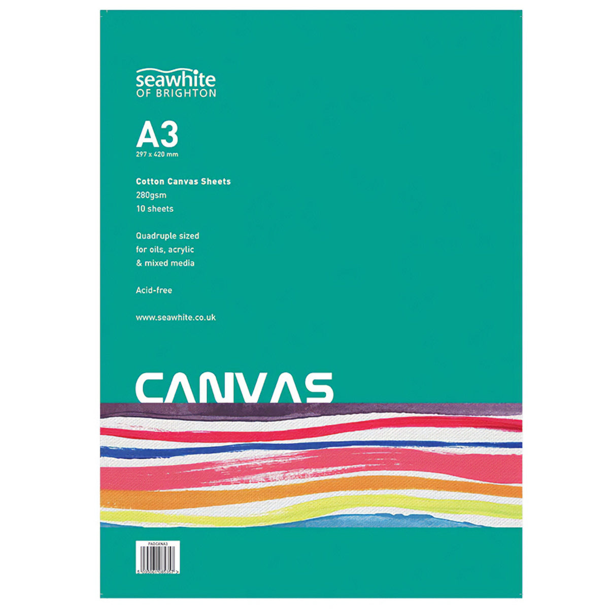 Seawhite Cotton Canvas Sheets Pad - 280gsm - 10 Sheets - A3