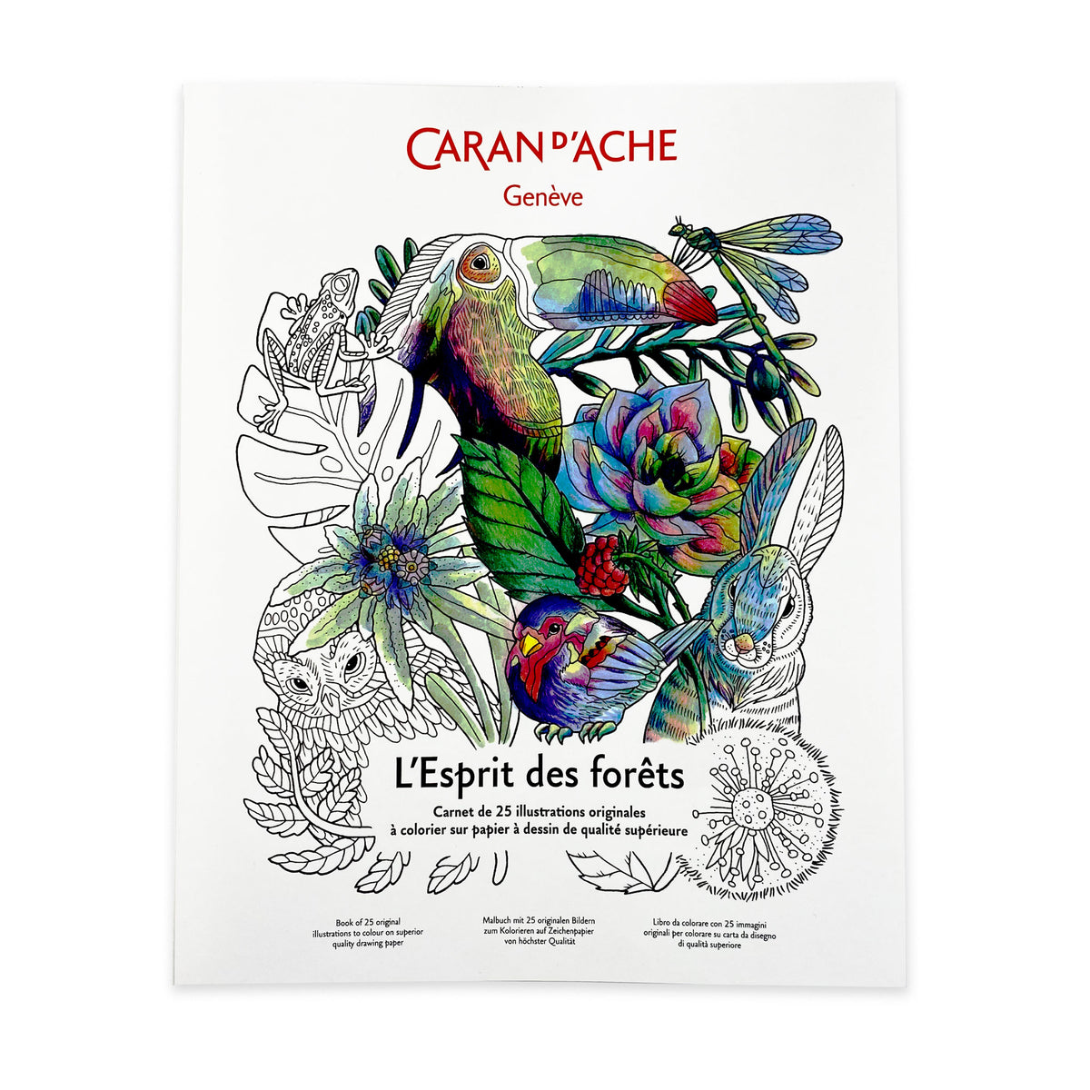 Caran d&#39;Ache L&#39;Esprit des Forets Colouring Book - 24 Illustrations