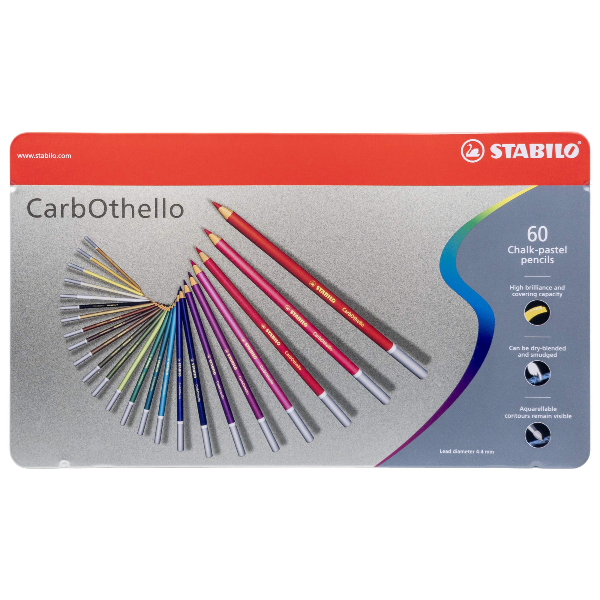 Stabilo Carbothello Chalk Pastel Pencils - Assorted Colours - Set of 60 - Box
