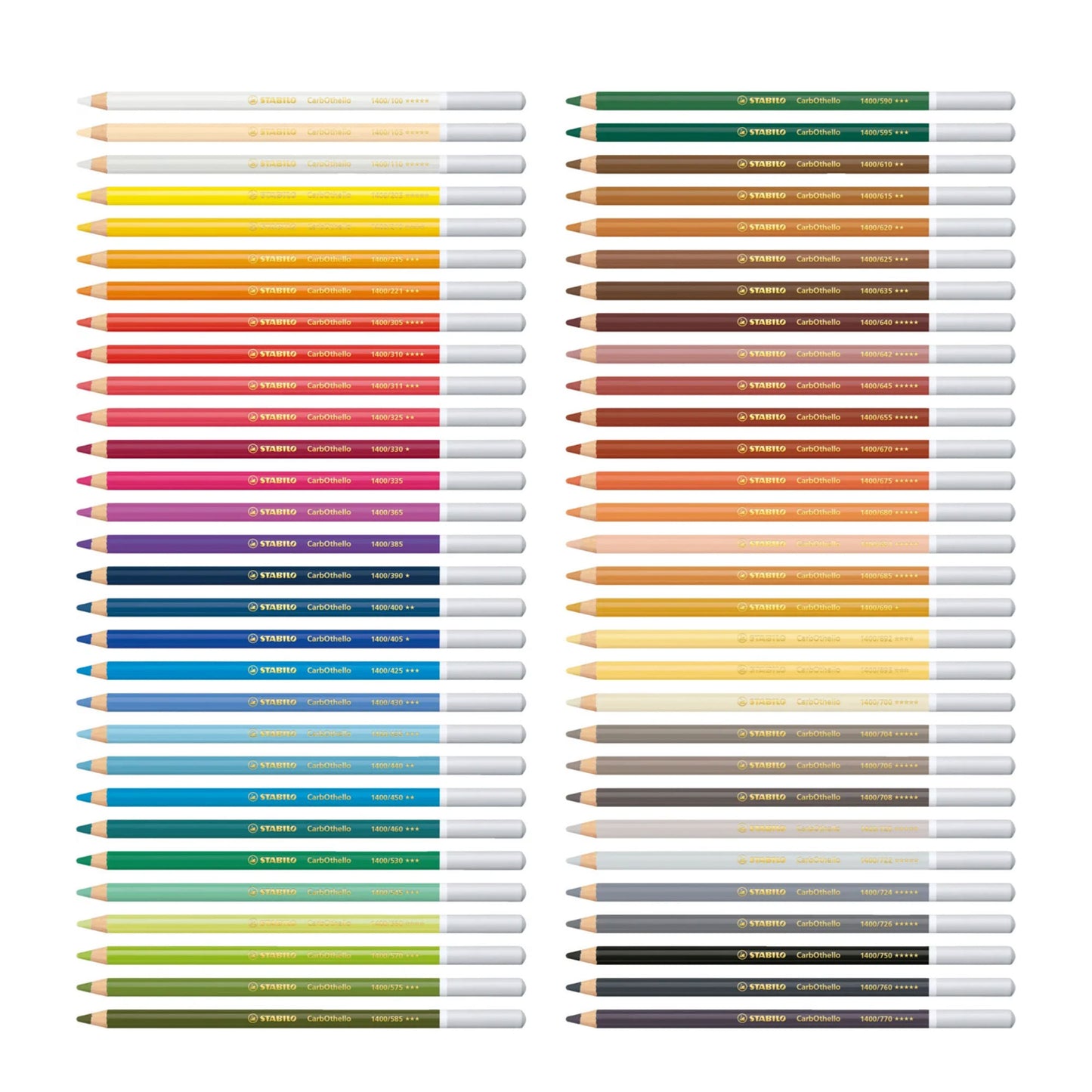 The STABILO CarbOthello chalk-pastel pencils are available in a range of 60 beautiful colour shades