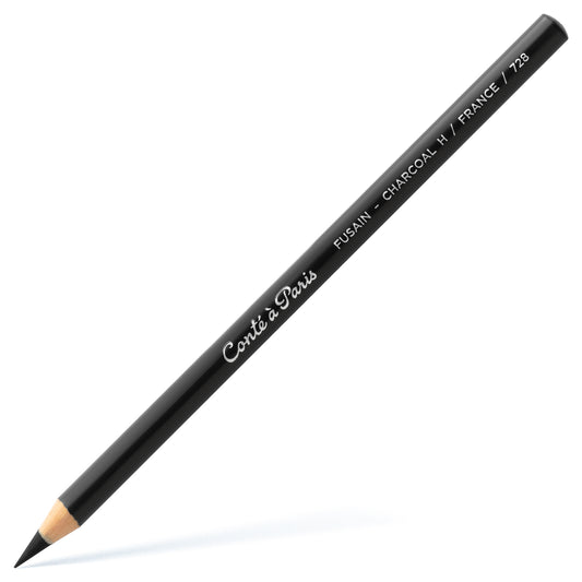 Conté à Paris Charcoal Pencil showcasing a clean, dense finish of intense black for precise drawing.