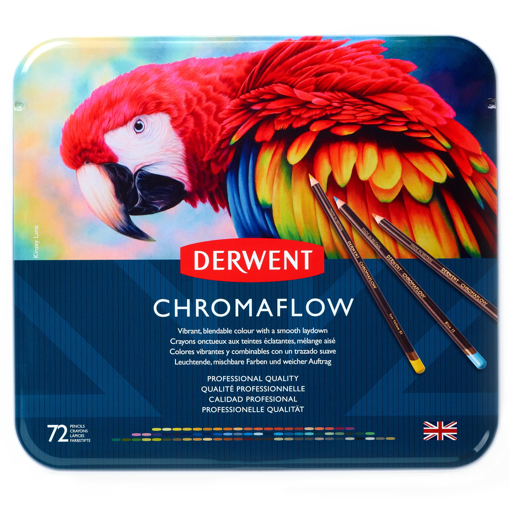 Derwent Chromaflow Pencils - Set of 72 - FREE Set of 2 Blender Pens