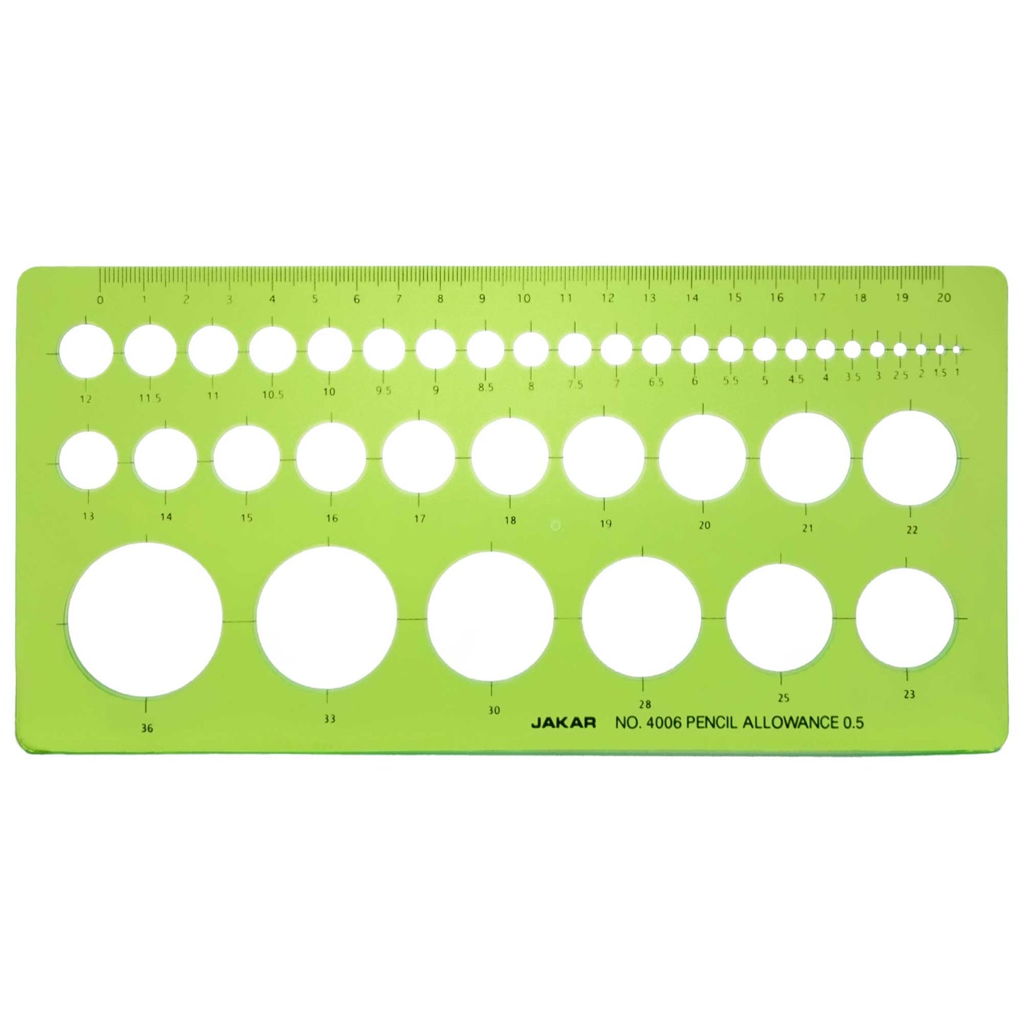Jakar Circle Template 1mm – 36mm