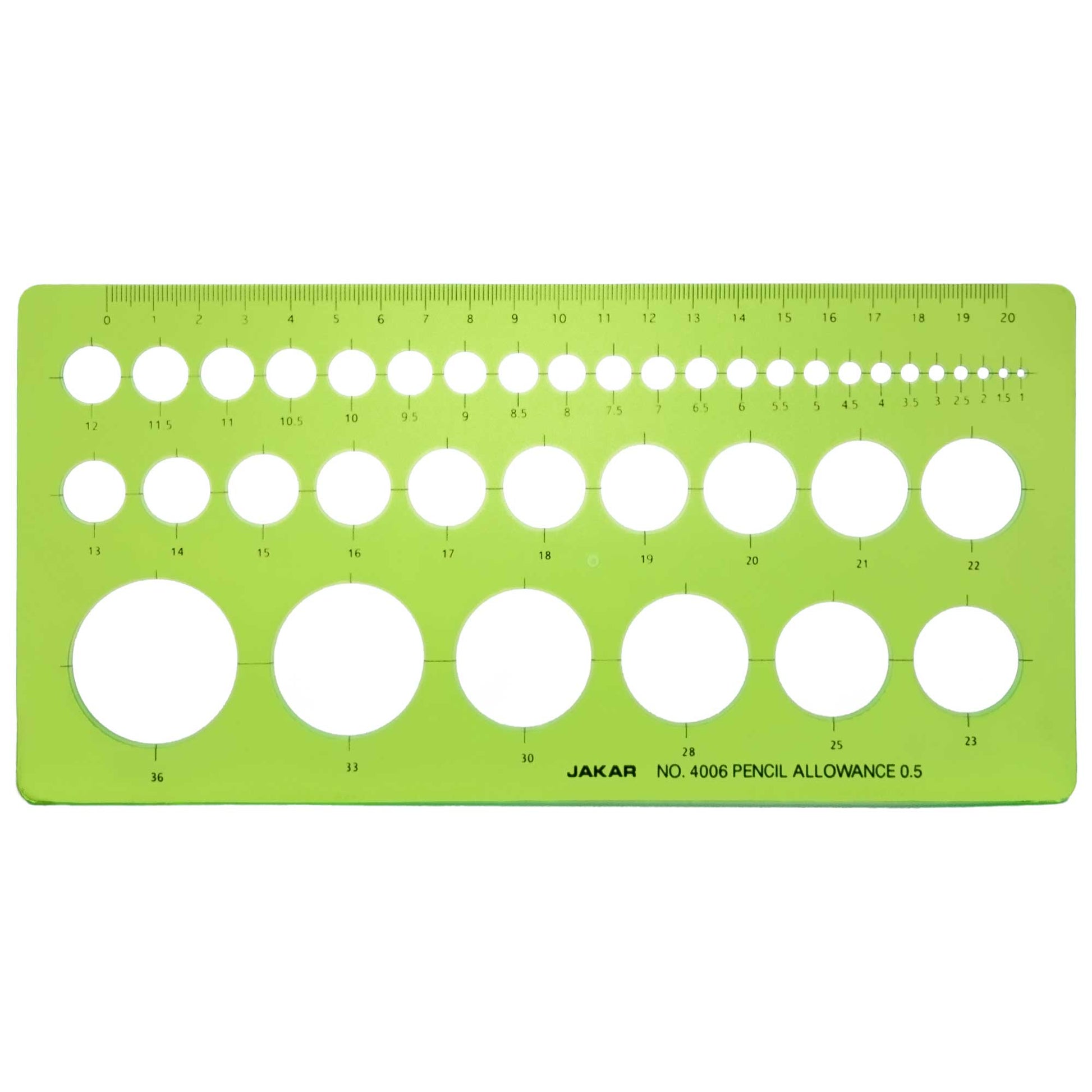 Jakar Circle Template 1mm – 36mm