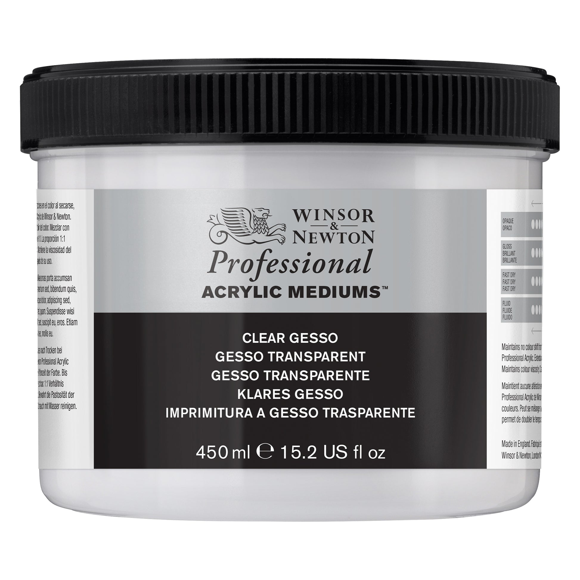 Winsor & Newton Professional Acrylic Gesso - Clear Gesso - 450ml