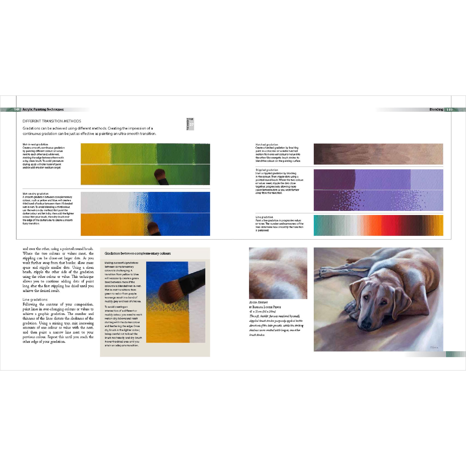 Sample Pages 2 - An explanation of how to create gradients with acrylic paints