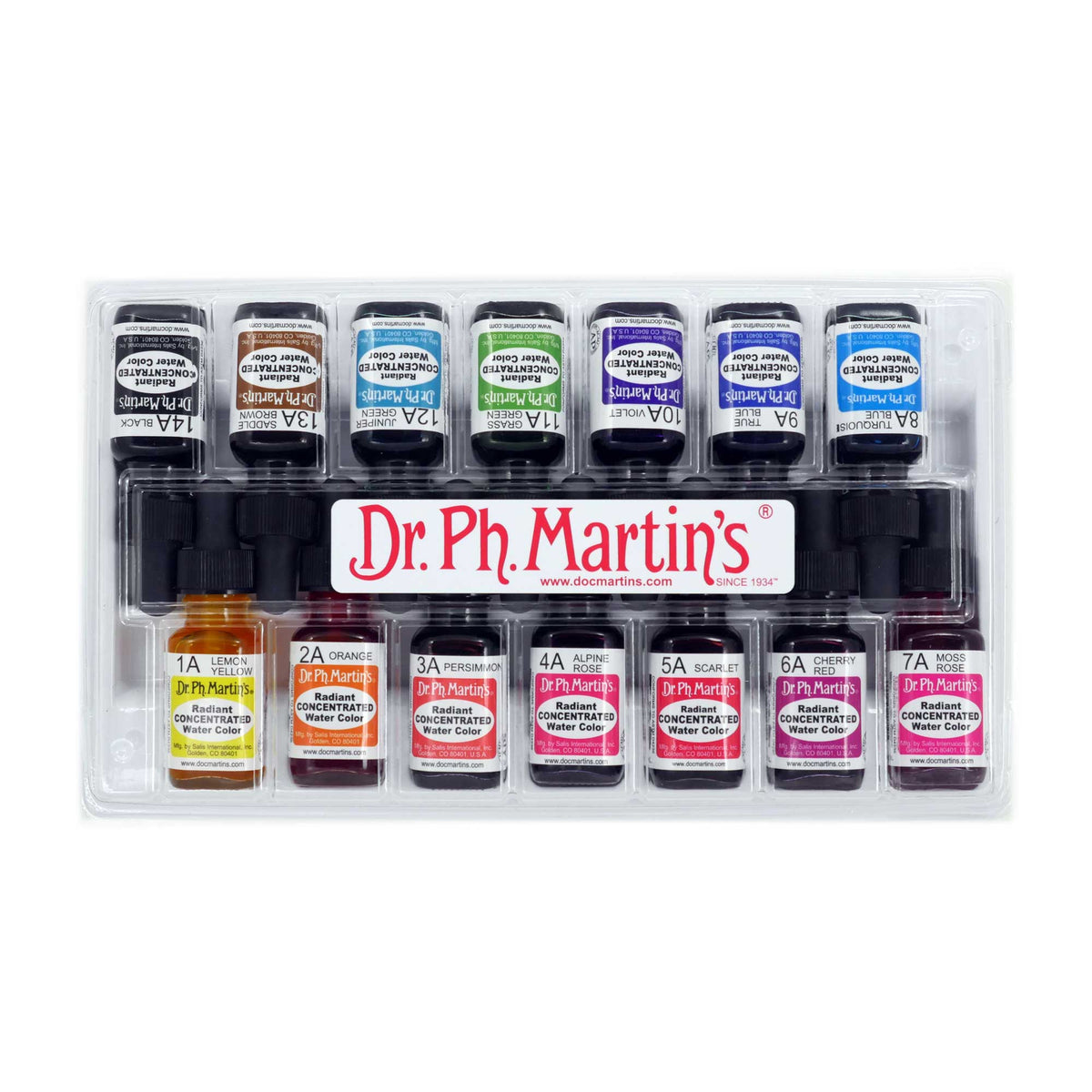 Dr. Ph. Martin&#39;s Radiant Concentrated Watercolour Ink - Set A