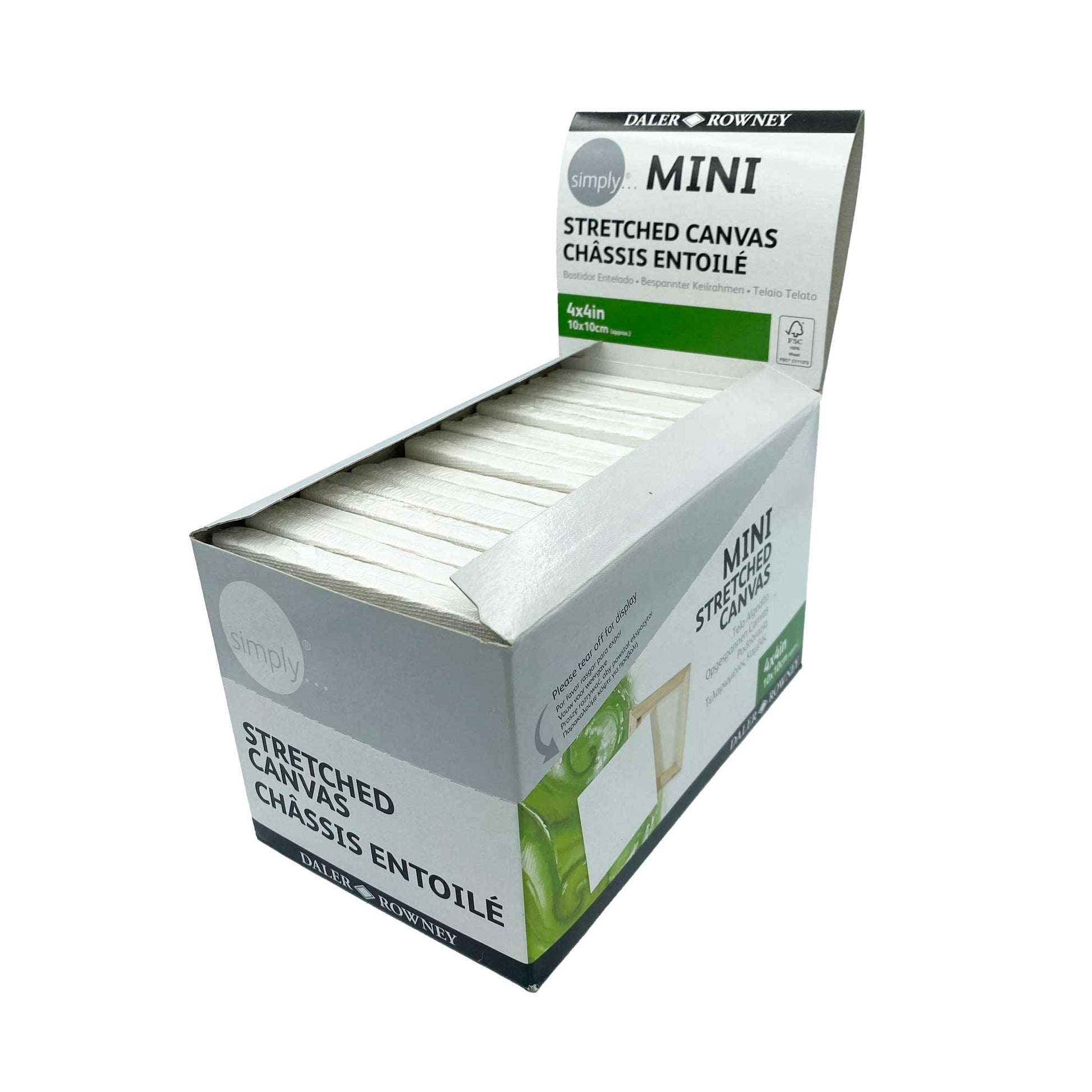Daler-Rowney Simply Mini Stretched Canvases 4" x 4" (10 x 10cm) 