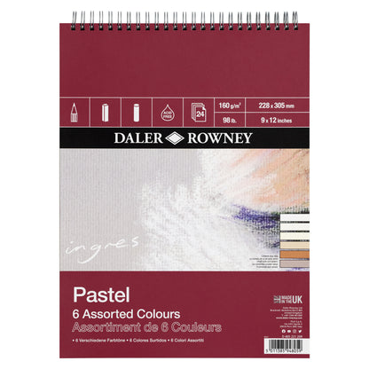 Daler-Rowney Ingres Spiral Pastel Pads - 6 Assorted Colours