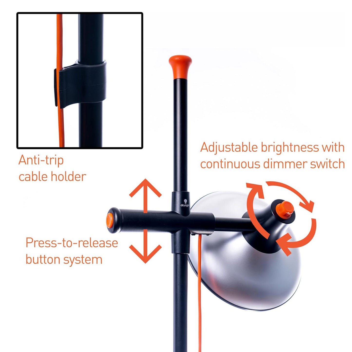 The ergonomically designed 3-way adjusted shade enables precise light positioning