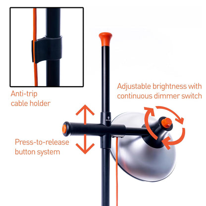 The ergonomically designed 3-way adjusted shade enables precise light positioning