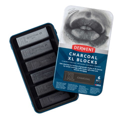 Derwent XL Charcoal Blocks, Set of 6, Blocks