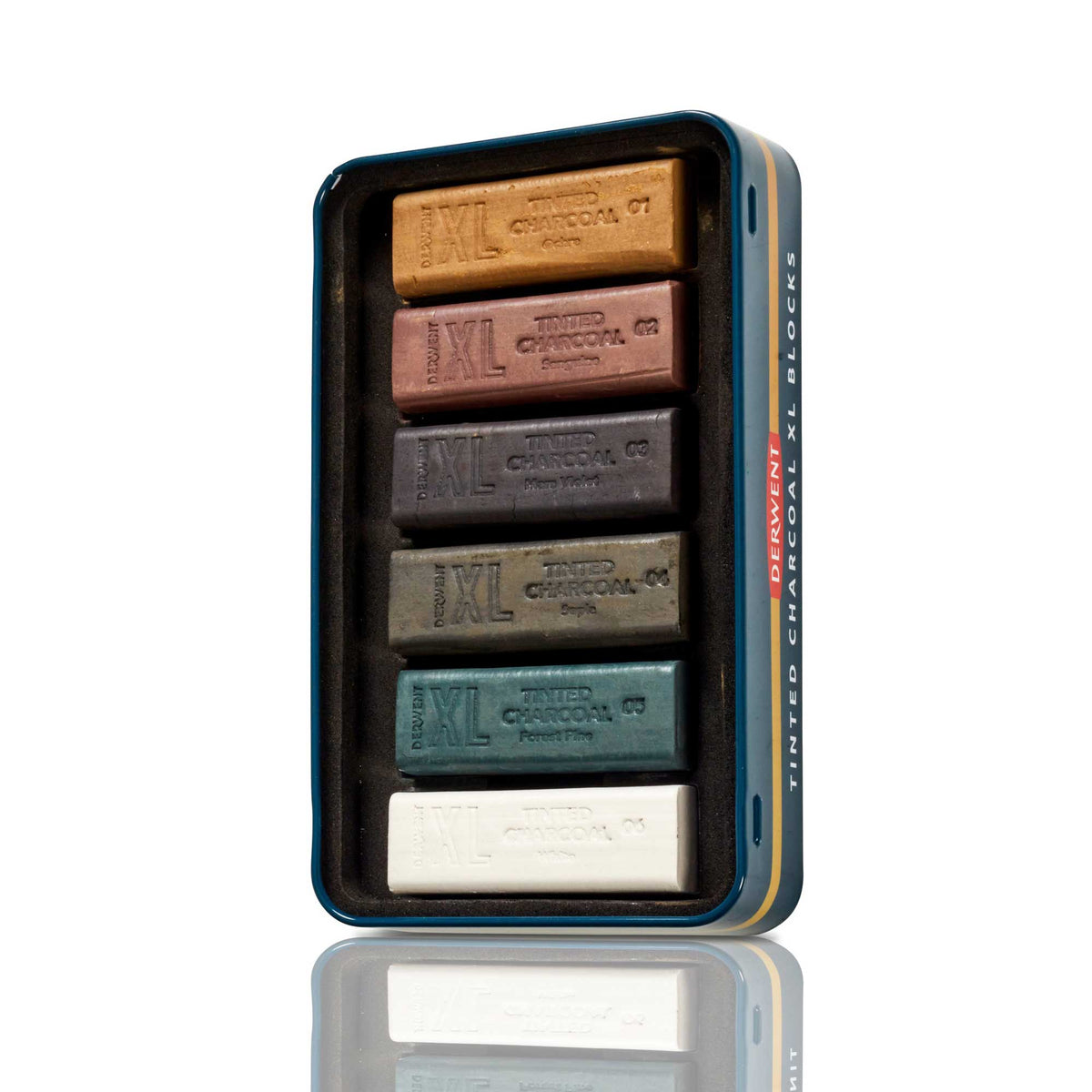 Derwent Tinted Charcoal - Boîte 6 Craies Fusains XL Aquarellables Pour Dessin Et Croquis (60mm)
