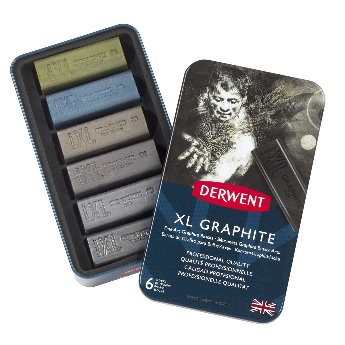 Derwent XL GRAPHITE Blocks Tin of 6