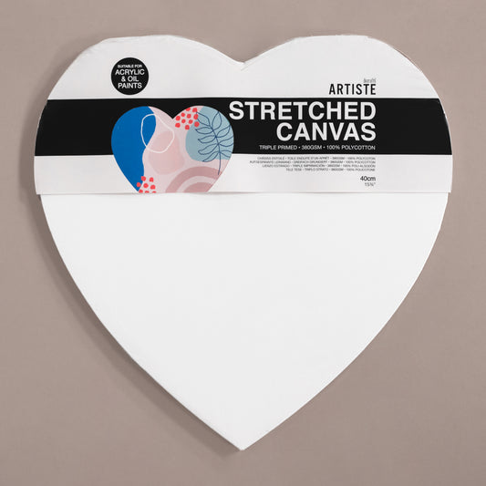 Docrafts Artiste Stretched Heart Canvas 40cm - 380gsm - Pack of 2