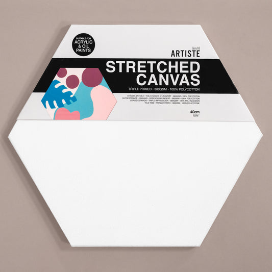Docrafts Artiste Stretched Hexagon Canvas 40cm - 380gsm - Pack of 2