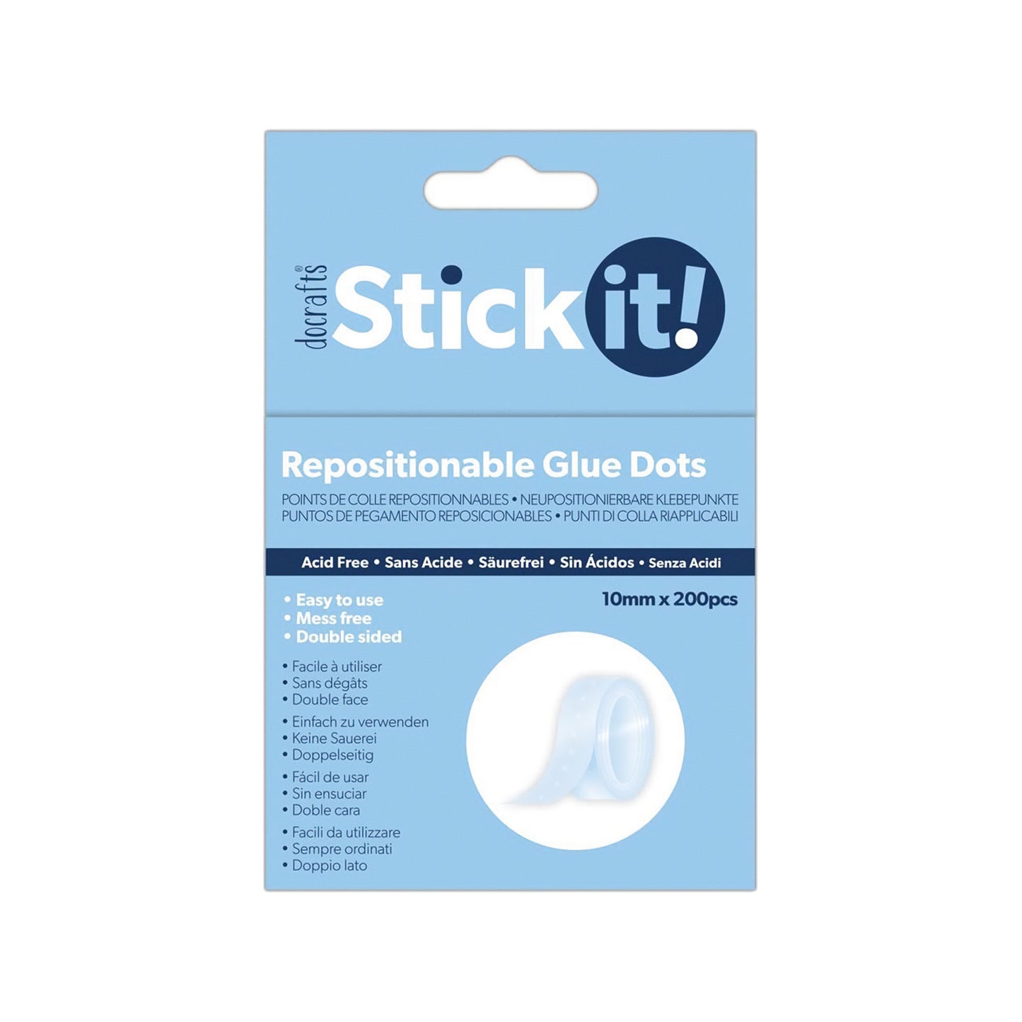 Docrafts Stick It! Repositionable Glue Dots 10mm x 200pcs