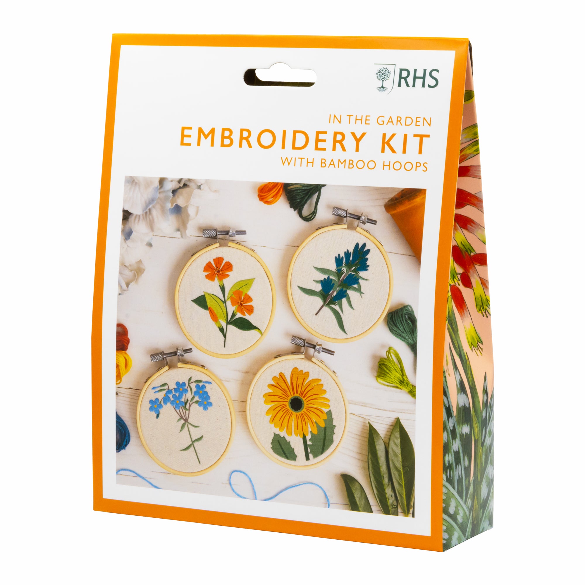 RHS Mini Embroidery Kit with Bamboo Hoops - In The Garden