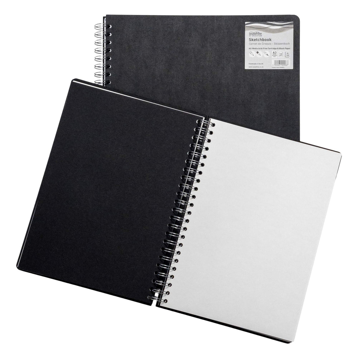 Seawhite Black/White Euro Sketchbook - A4 and A3