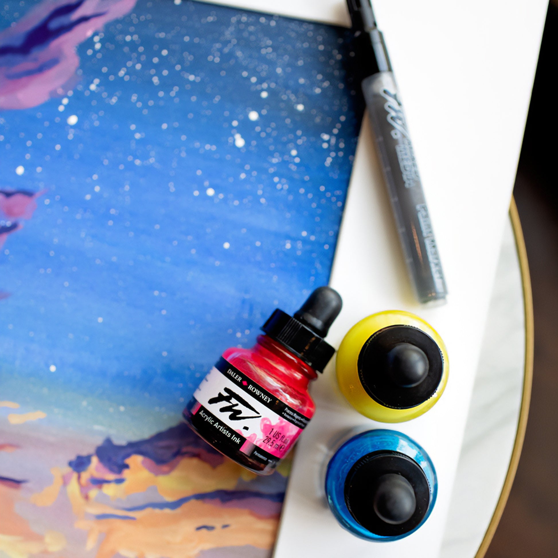 FW Acrylic Ink Sample Illustration