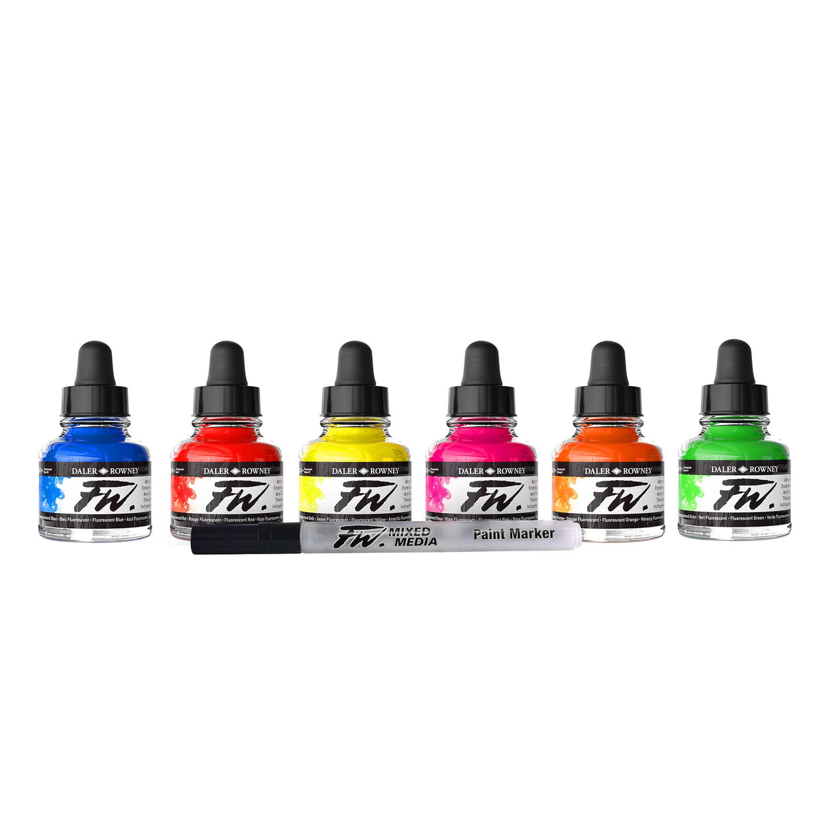 Daler-Rowney FW Acrylic Ink Neon Set