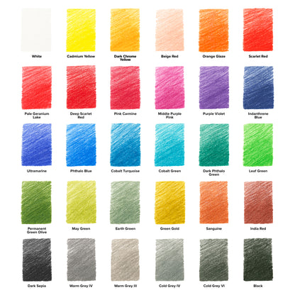 Faber-Castell Polychromos Colour Pencils - Pencil Roll Set of 34 Pieces