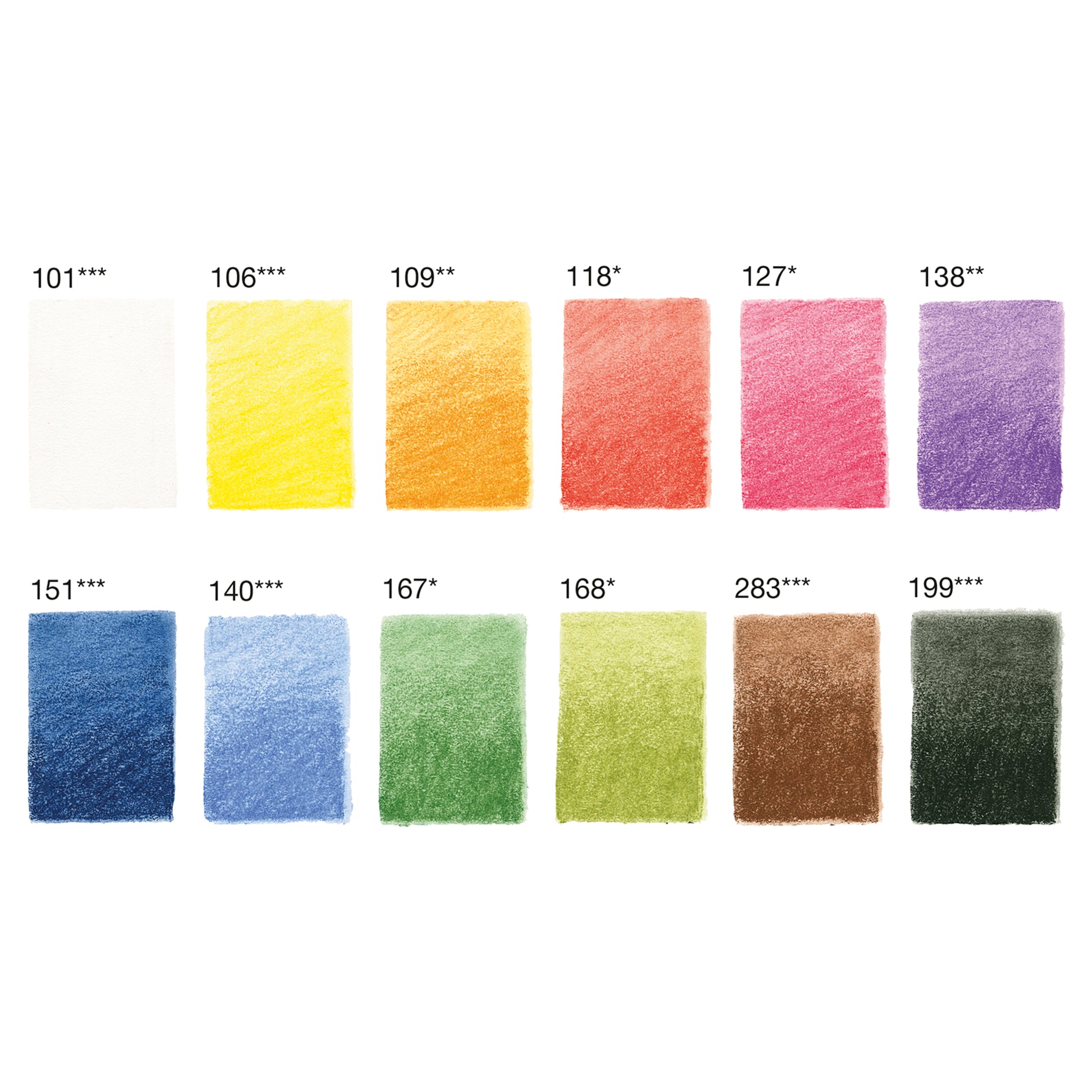 Pitt Pastel Pencils - Set of 12 Pencils Swatches