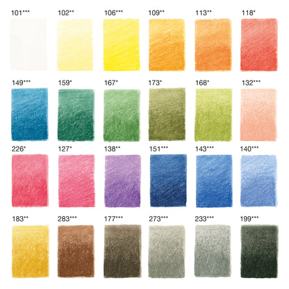 Pitt Pastel Pencils - Set of 24 Pencils Colour Swatches