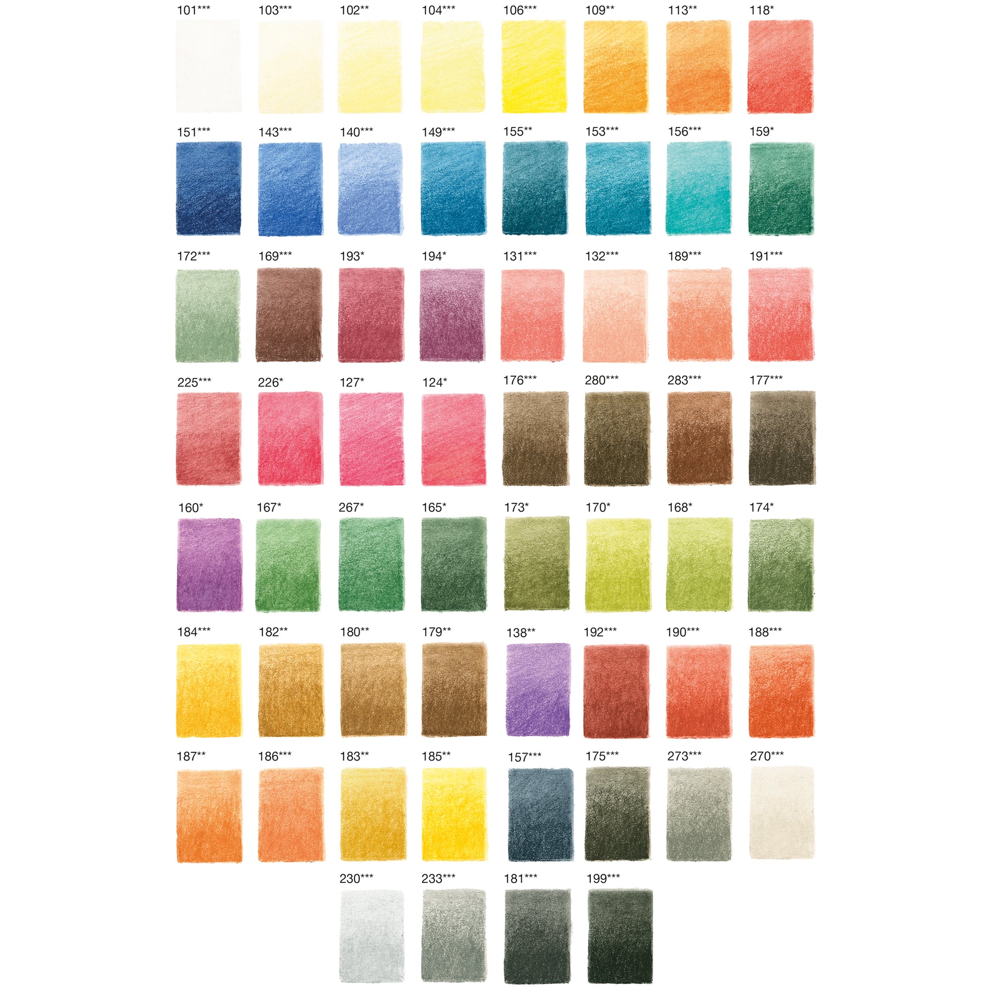 Pastel Pencils - Set of 60 Colour Swatches