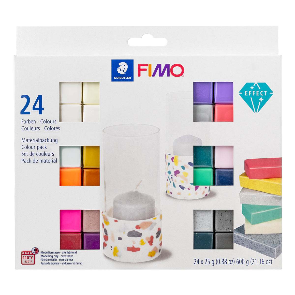 Fimo Modelling Clay Colour Pack of 24 vibrant colours for creative sculpting and crafting